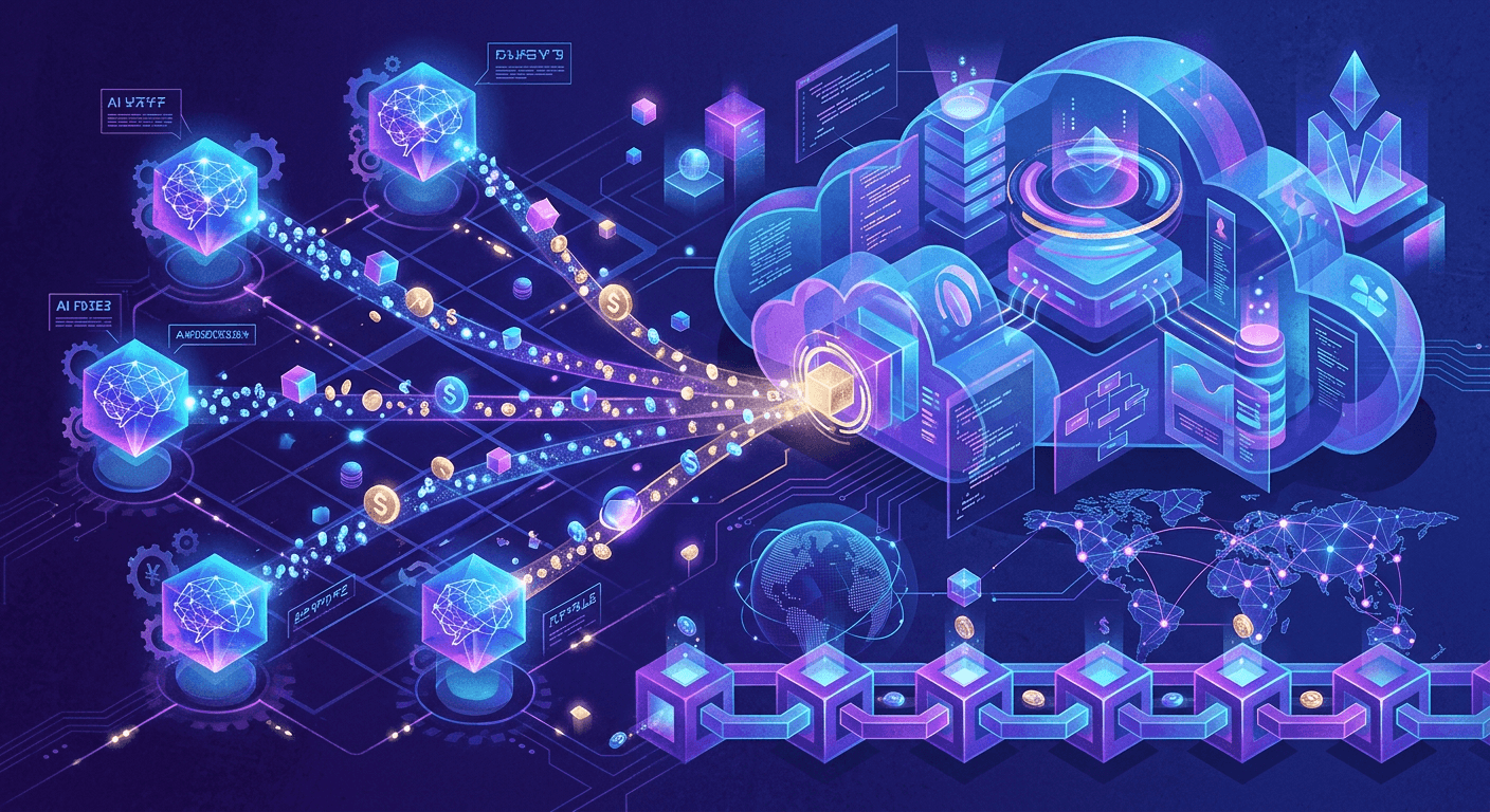 AI software agents autonomously purchasing cloud API services with stablecoin payments
