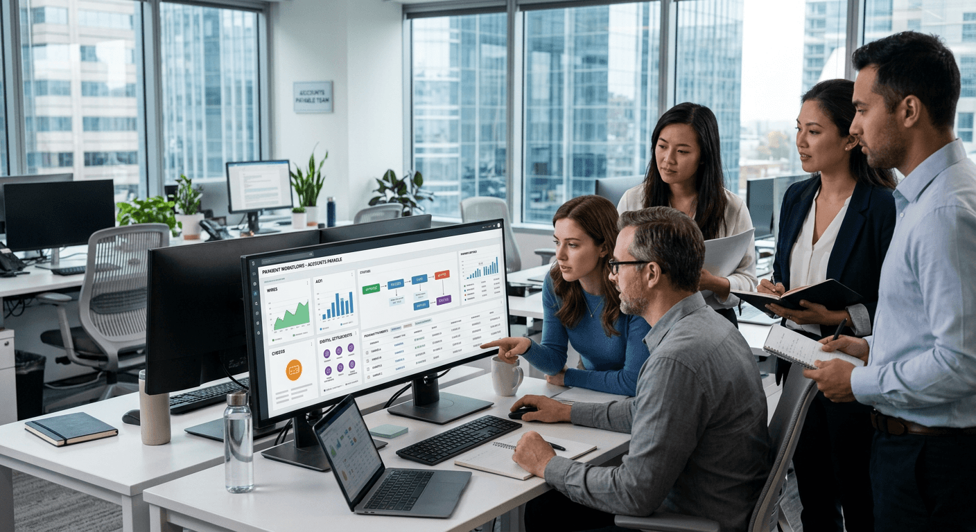 An enterprise accounts payable team using an embedded B2B payments dashboard