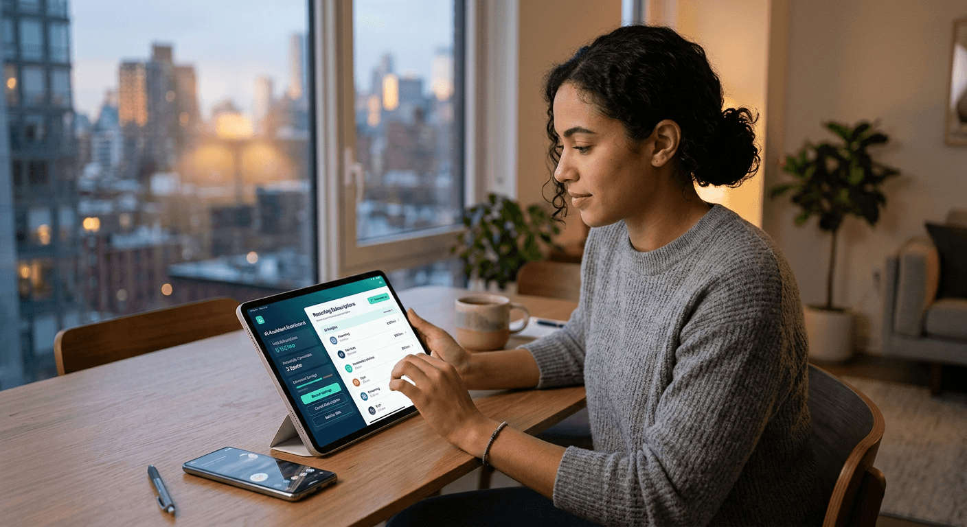 A consumer finance app identifying recurring subscriptions and managing bills